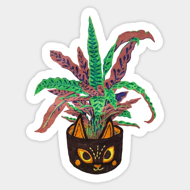 Halloween Cat Planter Sticker by RaLiz